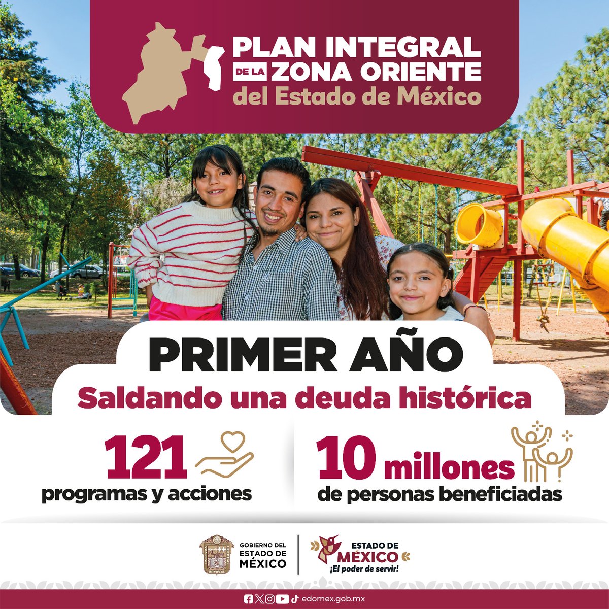 SeducEdoMex's tweet photo. El #PlanOrienteEdoMéx representa 121 acciones y programas sociales.✨

Por iniciativa de la Presidenta @Claudiashein y la Gobernadora @delfinagomeza se han beneficiado a  10 millones de mexiquenses en educación, seguridad, vivienda, salud, movilidad y más. 🏗📚

#ElPoderDeServir https://t.co/OU66RDfwWK