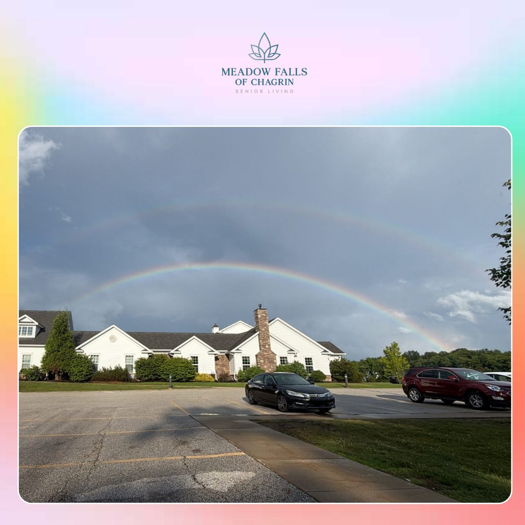 MeadowChagrin's tweet photo. 🌈🌈 Double rainbows over Meadow Falls of Chagrin! A beautiful reminder to slow down and enjoy the little moments.

#DoubleRainbow #SeniorLiving #Nature https://t.co/lPLo5mds6y