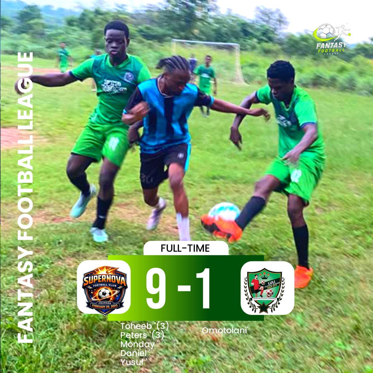 TLI_FFL's tweet photo. A statement at home. Opposition dismantled. No mercy. No mistakes. Just football!
#FantasyFootballLeague #tli #grassroot #Abeokuta https://t.co/vFZ7ZVm81p