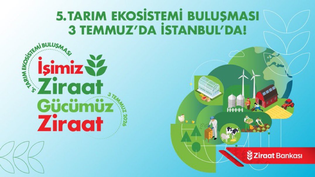 abdulkerimkaval's tweet photo. BÜYÜK BULUŞMAYA HAZIRIZ 🇹🇷

Ziraat Bankası 5. Tarım Ekosistemi Buluşması yarın Cumhurbaşkanımız Sayın Recep Tayyip Erdoğan’ın teşrifleri, Hazine ve Maliye Bakanımız Sayın Mehmet Şimşek, Tarım ve Orman Bakanımız Sayın İbrahim Yumaklı ve ülkemiz tarım ekosisteminde yer alan 2500’ü aşkın sektör paydaşının katılımlarıyla, Bankamız ev sahipliğinde İstanbul’da gerçekleşecek.

Tarımın tüm paydaşlarını bir araya getirecek olan 5. Tarım Ekosistemi Buluşmamızda; verimliliği artıran uygulamalar, üretime katma değer sağlayan yaklaşımlar, kadınların ve gençlerin üretime, girişimciliğe teşvik edilmesi ve çok daha fazlası ele alınacak. Etkinliğimizi 3 Temmuz’da X hesabımızdan canlı olarak takip edebilirsiniz.

#ZiraatBankası #BirBankadanDahaFazlası #TarımEkosistemiBuluşması #İşimizZiraatGücümüzZiraat
#düzceninevladı
