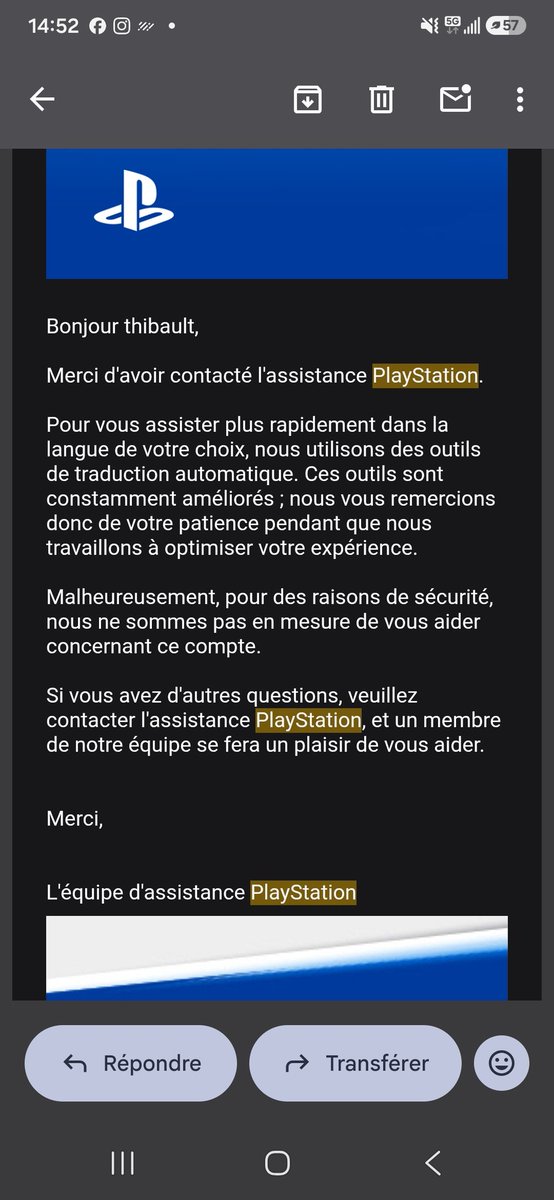 __mabiche__'s tweet photo. @PlayStationFR Déja que vous supprimez mon compte pour literalement aucun motif mais en plus vous faite rien deriere pour reparer vos erreur. Le support qui me dit de contater le support est le prime du foutage de gueule?? Jvais spamer ce tweet jusqu’a recuperer mon compte. https://t.co/ZJJhNGuqeM