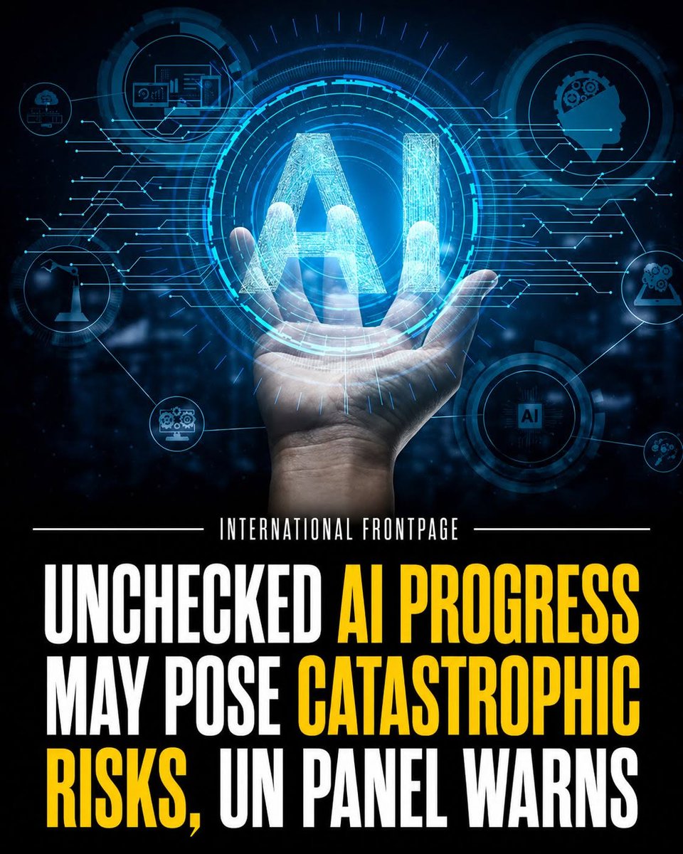 thetifp's tweet photo. A UN panel warns AI is advancing faster than science and regulation, raising concerns over misinformation, cyberattacks, fraud, deceptive behavior, and loss of control over autonomous systems. UN chief António Guterres urged governments to act quickly.
#AI #ArtificialIntelligence https://t.co/Z4rB2EC4kP