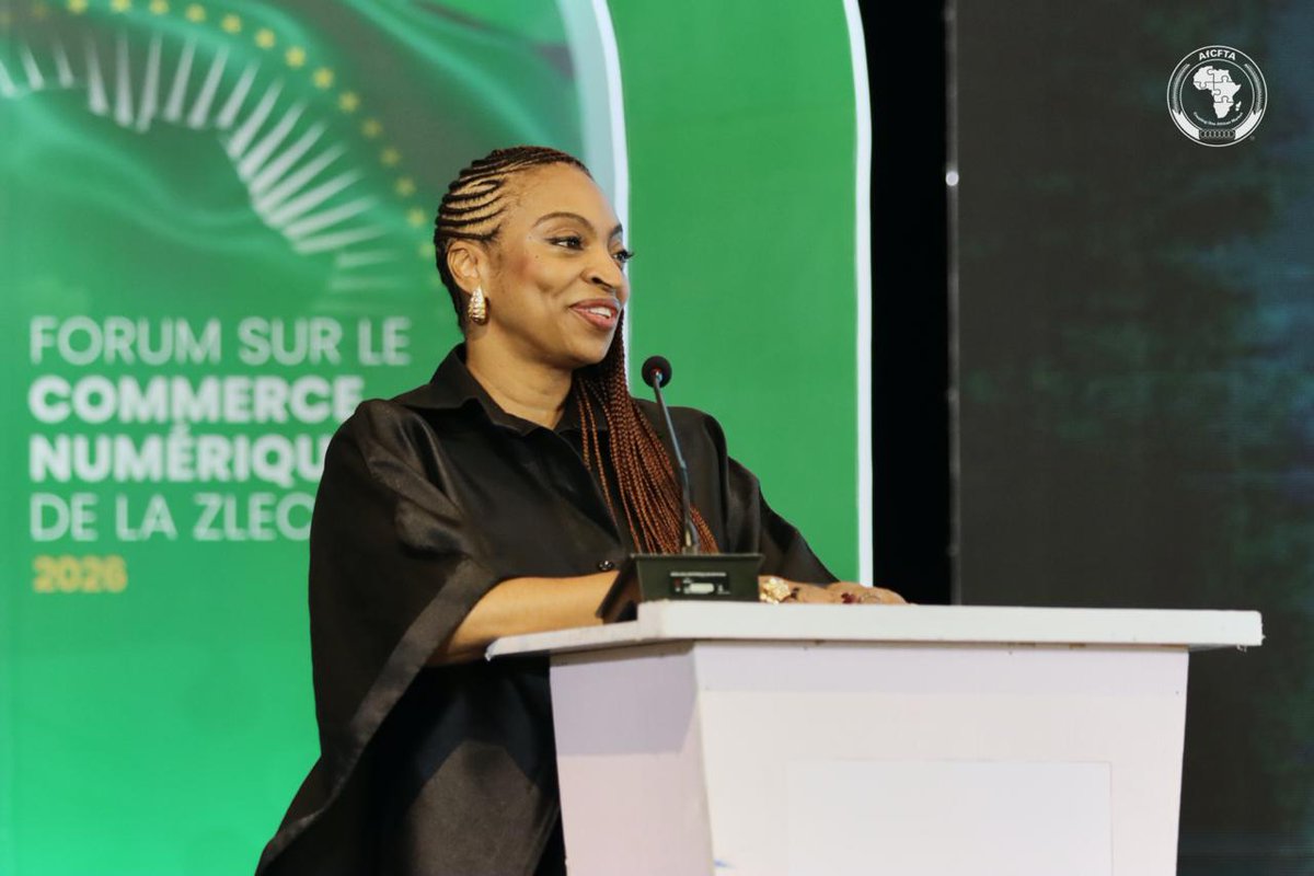 AfCFTA's tweet photo. #DTF26 has closed in Lagos.

"The AfCFTA Protocol on Digital Trade provides the framework; implementation is now the priority." — Gilberto Antonio, Chief Technical Advisor, #AfCFTA Secretariat

Closing the Forum,  @MeneWamkele  and @joduwole   reaffirmed their commitment to advancing Africa's digital transformation through the implementation of the Protocol.

The future is digital. The future is African.

#AfCFTA #DigitalTrade #CreatingOneAfricanMarket