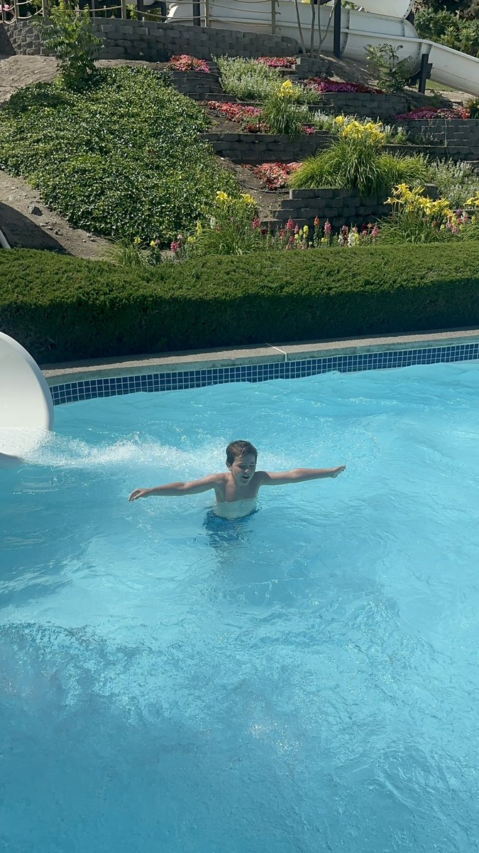 WifeOfCloud's tweet photo. The little farmer is having a ton of fun at the waterslides! https://t.co/b4DOrvnxXC