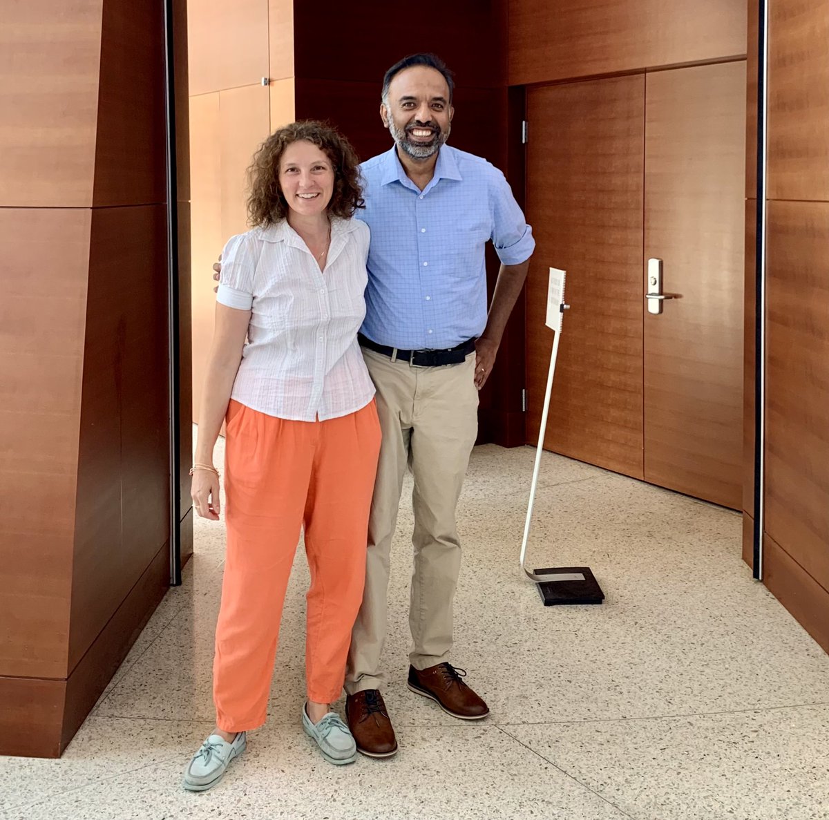 waynestatechem's tweet photo. Surprise! Today, we were graced by visits from two Chow Lab alums, Anne-Cecile Duc (PhD, 2009) gave a biochemistry seminar and Sanjaya Abeysirigunawardena (PhD, 2008) dropped in for a visit. Always great to catch up with our alums 💚💛 #wsuchemistry #chembio #waynestatealumni https://t.co/sGOmqOM5OT