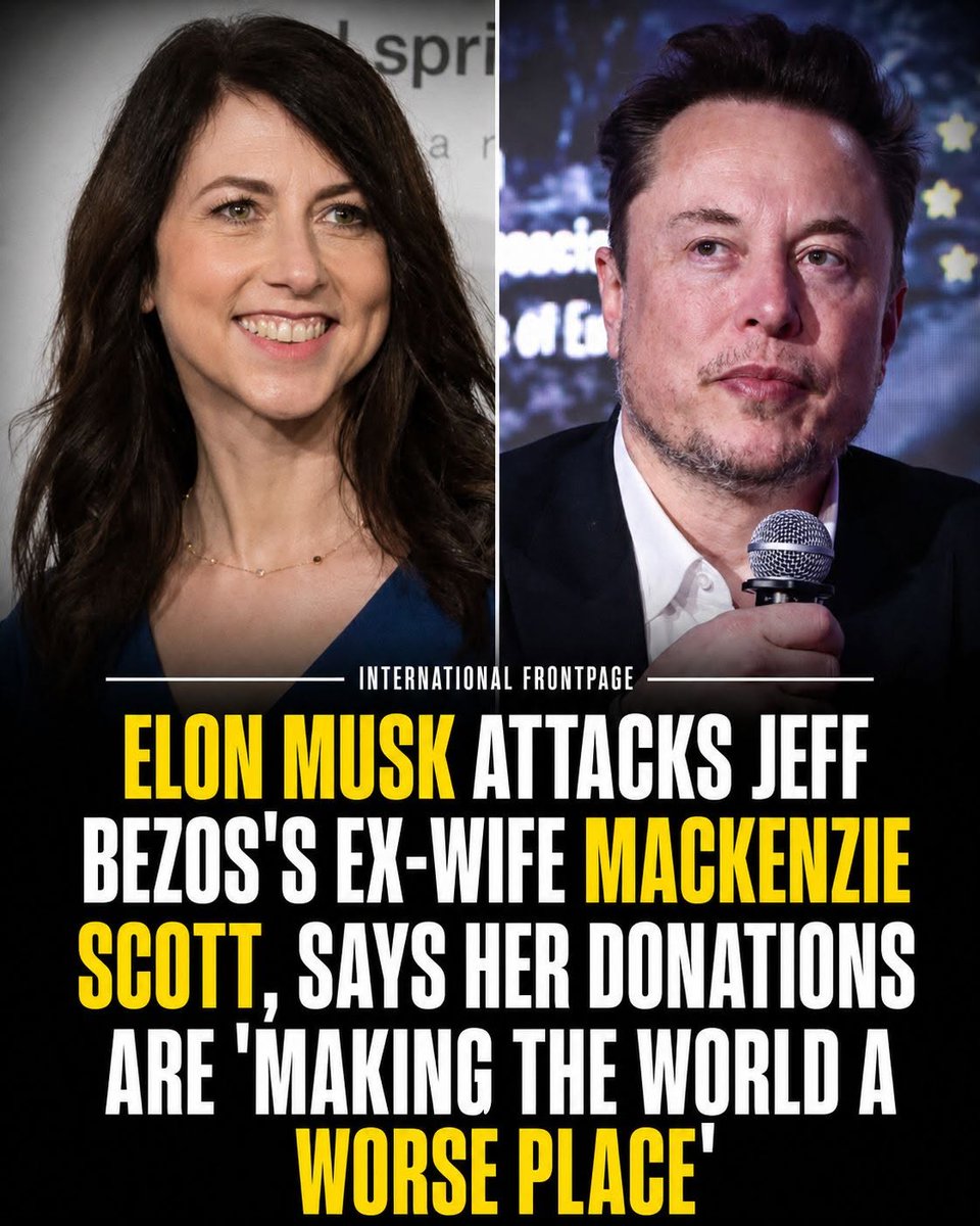 thetifp's tweet photo. Elon Musk has sparked debate after agreeing with an X post criticizing MacKenzie Scott’s charitable giving. Scott has donated over $26 billion to thousands of nonprofits, reigniting discussion over billionaire philanthropy and its broader impact.

#ElonMusk #MacKenzieScott https://t.co/OUuPz3RiUG