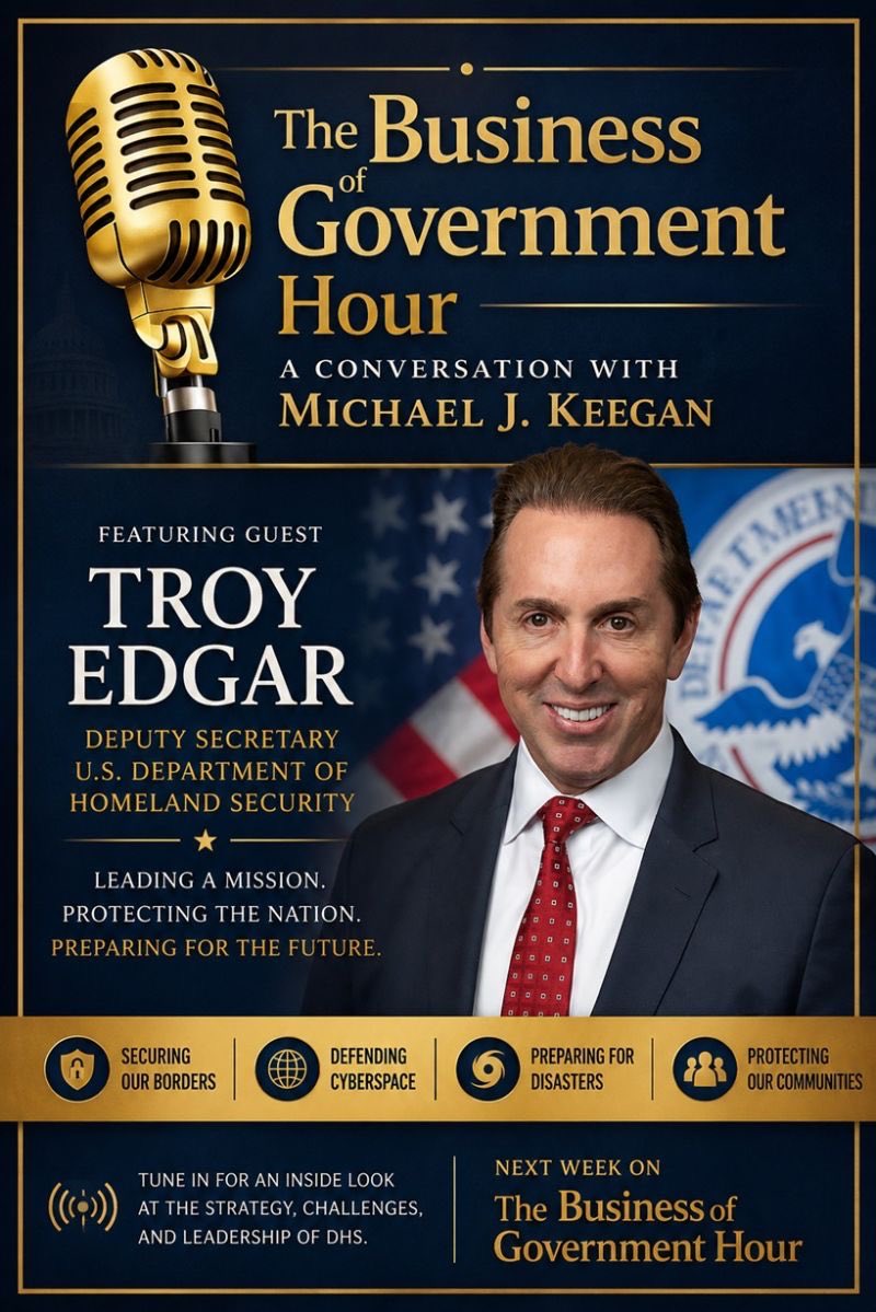 DepSec_Edgar's tweet photo. Enjoyed my interview with @mjkeegandc on @BusOfGovernment Hour Podcast on @FederalNewsNet. 

We explored the role of Deputy Secretary at @DHSGov. I share how we are implementing @POTUS's and @SecMullinDHS's policy priorities:  Securing the Border, Deportations, Accountability, and keeping Americans safe. Thank you, Michael, for the opportunity! https://t.co/gNdVB6MycG