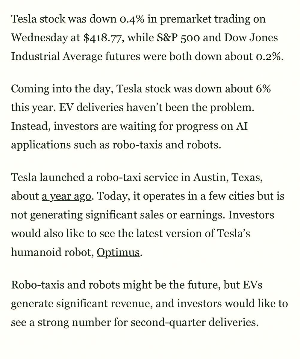 tatsuno1022's tweet photo. Based on @TroyTeslike's estimate of 466K TSLA Q2 deliveries and my own guess at 420K, plus other X analysts around 420-430K, this gap with sell-side consensus at 406K is the widest I've seen before a quarterly delivery report. TSLA shares Q2 numbers tomorrow before market open. https://t.co/Pub66A6fzJ