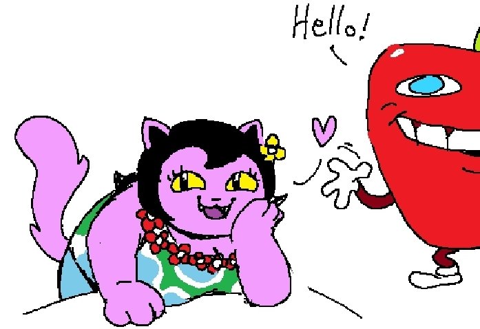 yoyle_'s tweet photo. Ok. Ok fine. I drew her. Here she i- hey.. HEY! What are you doing!! Get the hell out of the frame!! https://t.co/UC3sH7zNqz