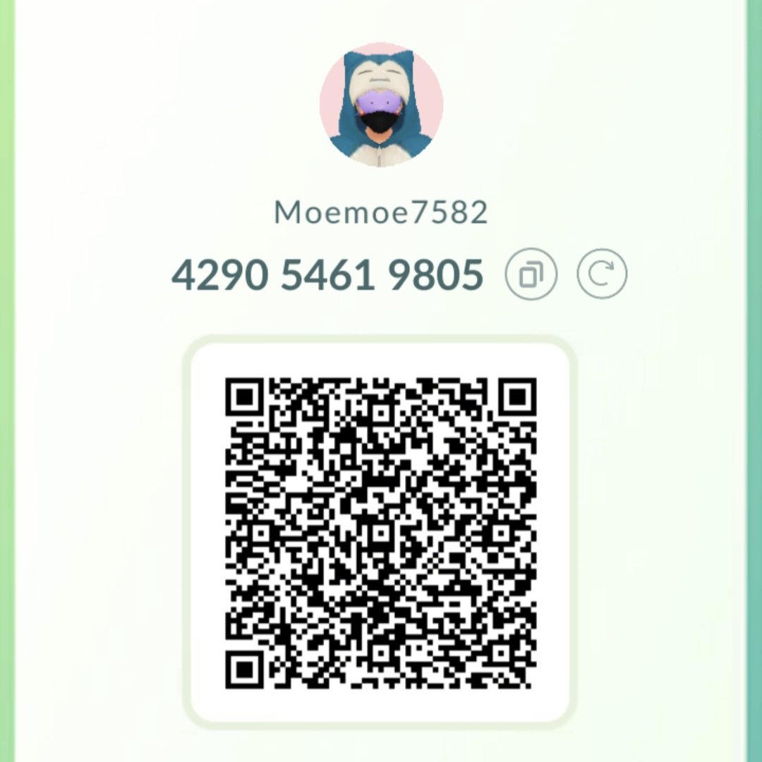 moemoe7582's tweet photo. 🟢 Hey fellow Pokémon trainers 🟢

I am looking for new #PokémonGO friends, or friends who want to re-add!😃😄🤝🫂

▶️  4290 5461 9805  ◀️

RT appreciated😀🙏❤️

#PokemonGOfriends #PokemonGOfriendscode #PokemonGoFriendCodes #PokemonGoFriendsCodes https://t.co/WmVIvOPZwq