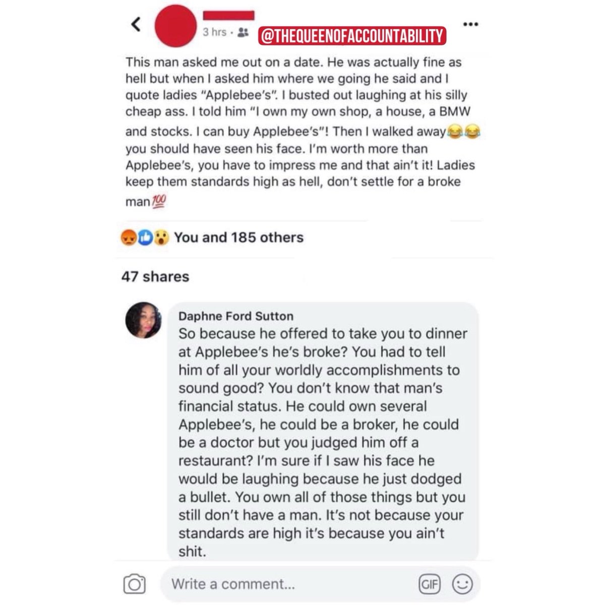 celebriD's tweet photo. Seven years ago, I started my clapbacks against entitled hyenas on Facebook. To this day, people still tag me in this post. I bet she is still punching the air right now😂

The blueprint. 

Love it or hate it, accountability has been my brand for years. https://t.co/klHoZi0tvX