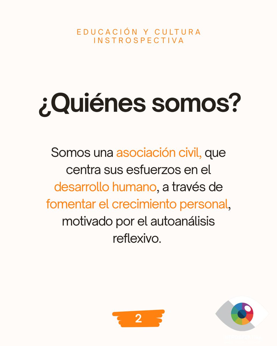 Introspektiva_'s tweet photo. En 𝐈𝐧𝐭𝐫𝐨𝐬𝐩𝐞𝐤𝐭𝐢𝐯𝐚, nos interesa el bienestar de las personas para construir una mejor calidad de vida.
¡𝗧𝗲 𝗶𝗻𝘃𝗶𝘁𝗮𝗺𝗼𝘀 𝗮 𝗾𝘂𝗲 𝗻𝗼𝘀 𝗰𝗼𝗻𝗼𝘇𝗰𝗮𝘀!
Síguenos para estar al tanto de nuestras actividades. https://t.co/6XOq5SNtsu