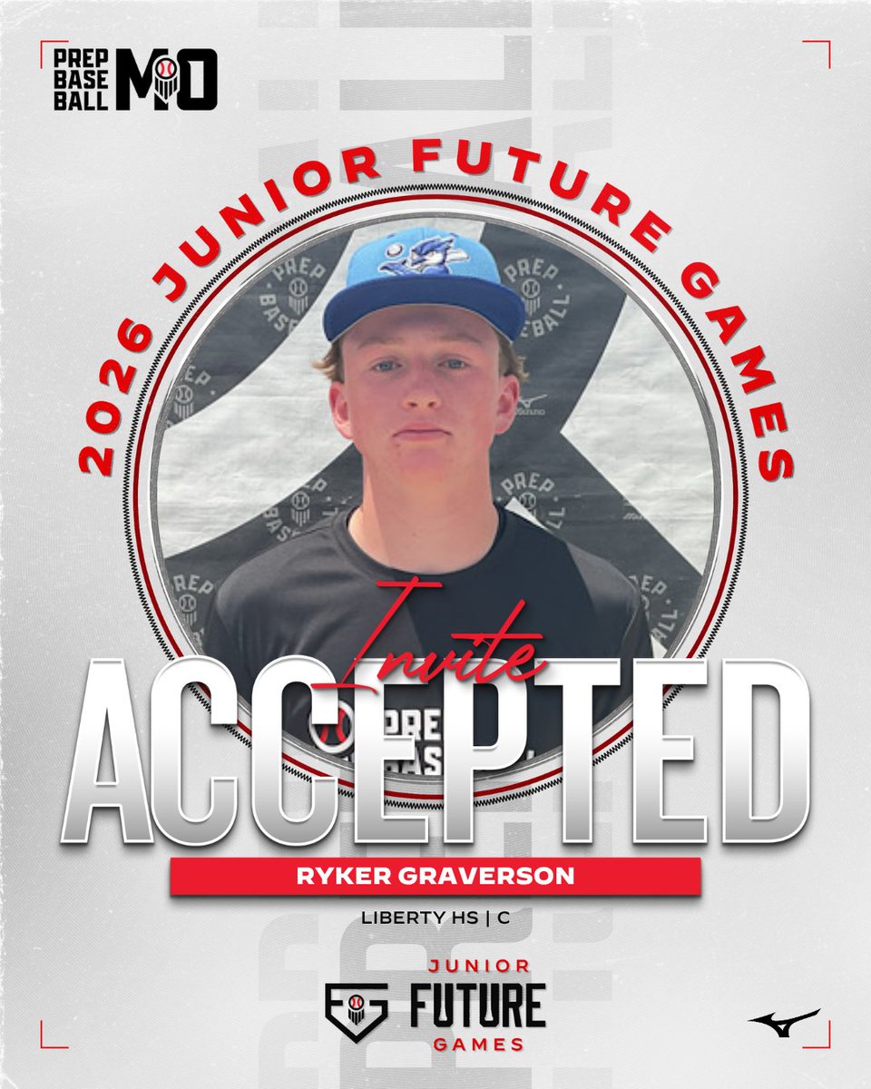 PrepBaseballMO's tweet photo. 𝐌𝐎 ➡️ 𝐀𝐓𝐋 ✈️ 

C Ryker Graverson (Liberty) is Locked In 🔐 to represent Team Missouri at the 2026 @prepbaseball Junior Future Games!

👤 https://t.co/BpSjl22OSu // @RykerGraverson https://t.co/KAJOYHhjio