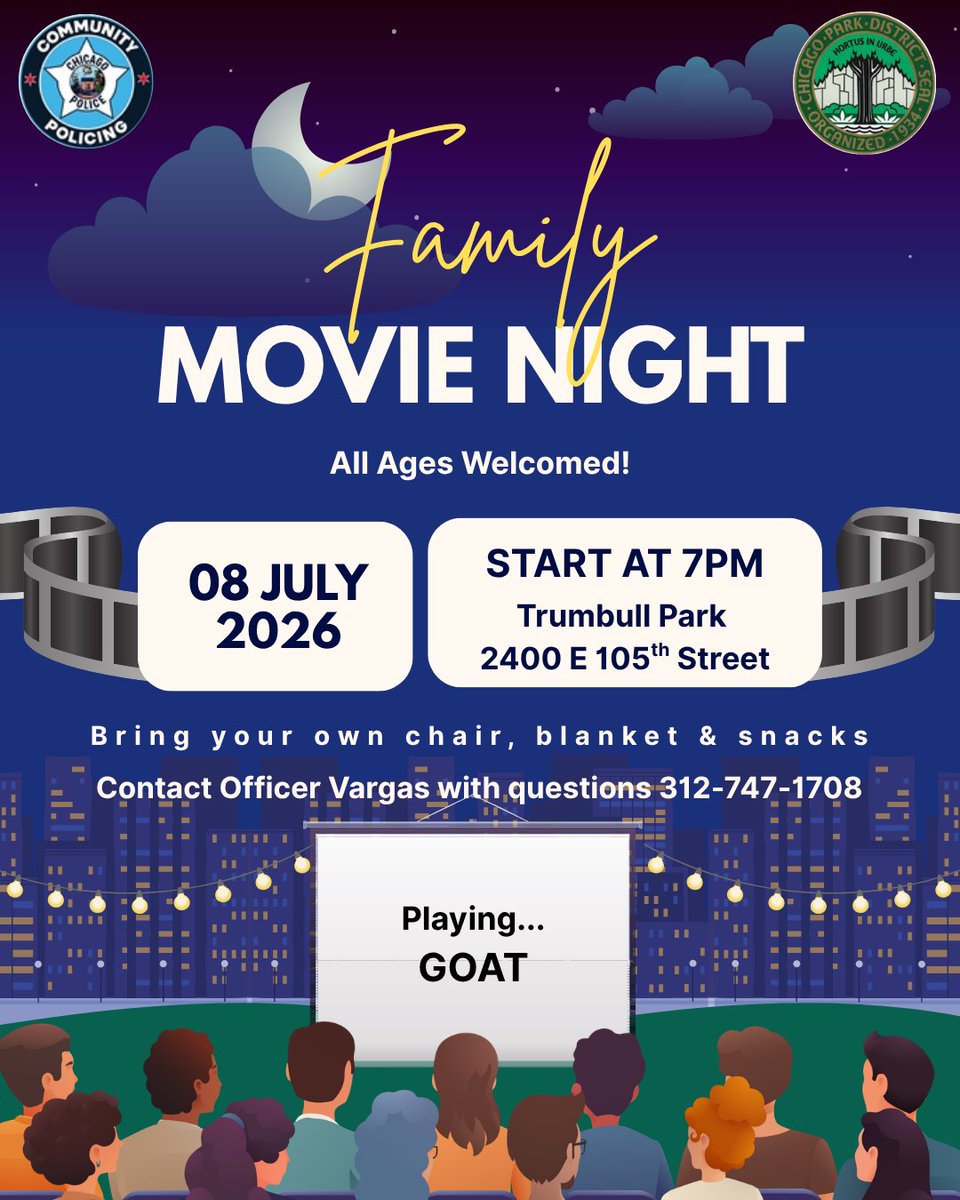 ChicagoCAPS04's tweet photo. Come join us for a free family movie night. https://t.co/Ow99uEuhkj