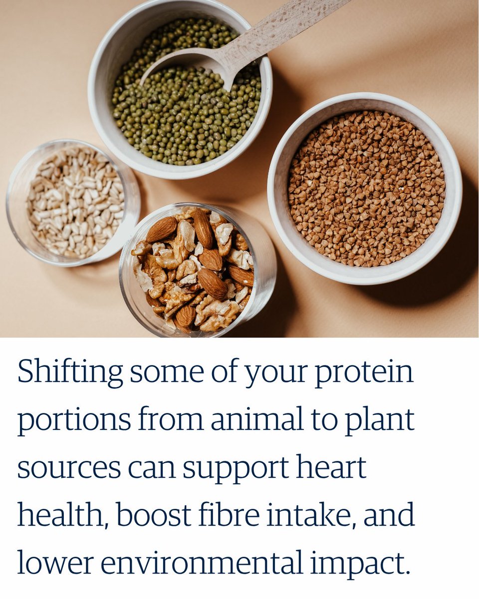 ubcLFS's tweet photo. Animal vs. plant protein is not about choosing a “winner.” 😳

Animal proteins often provide more essential amino acids per gram, while plant proteins can support heart health, boost fibre intake, and lower environmental impact.

Learn more at https://t.co/C4R5sUXjJl https://t.co/Qzm401iP77