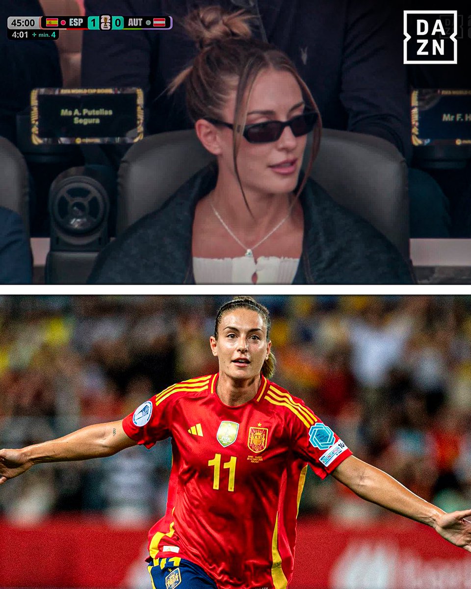 DAZNFutbol's tweet photo. LA REINA, ALEXIA PUTELLAS, VIENDO A ESPAÑA 👑🇪🇸

#DAZNMundial #FIFAWorldCup https://t.co/meX1im2VTn