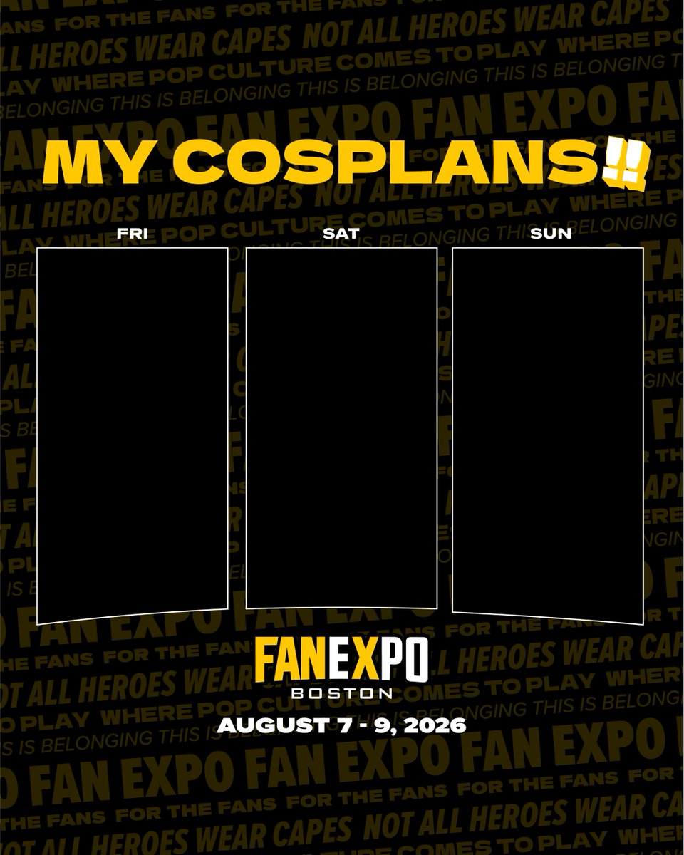 FANEXPOBoston's tweet photo. Cosplans locked in yet? 🧵 The countdown to #FANEXPOBoston is on. Tag @FANEXPOBoston and show us what you’re wearing to the show August 7-9.

#Boston #Cosplay #Cosplans https://t.co/OvtbfL1Nuo