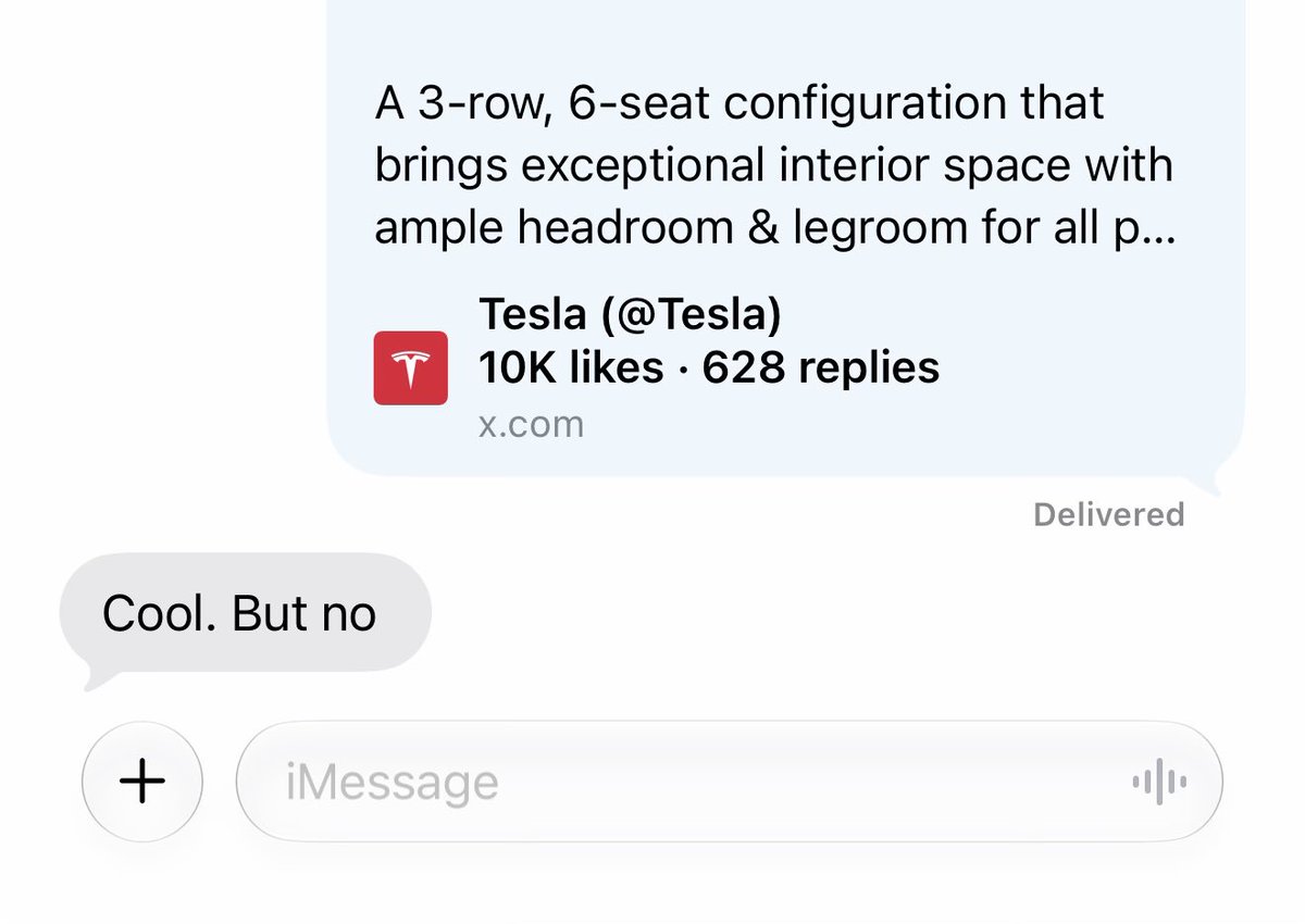 congressdj's tweet photo. The official word from the wife on the Model YL. 😂 https://t.co/H3clIorofT