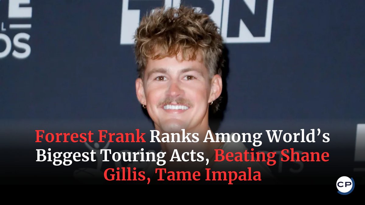 ChristianPost's tweet photo. Christian artist Forrest Frank ranks No. 5 on Pollstar's LIVE75 chart, outselling Tame Impala and Shane Gillis with his tour. #ForrestFrank #JesusGenerationTour #ChristianMusic #Worship #ChristianPost
🔗 https://t.co/oIqkCViLYP https://t.co/aEBQGB8Hwu https://t.co/chbSovZ8ml