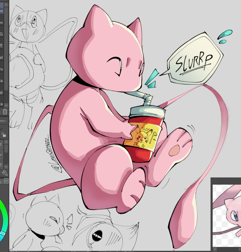 LimonQuesozo's tweet photo. I really have to stop the whole posting one thing and then dip for like 2 weeks if i want to keep growing my account...
nah, im sure its fine. Anyways, heres mew slurping down a drink
#pokemon #Pokemonart https://t.co/mCmx89b7MS