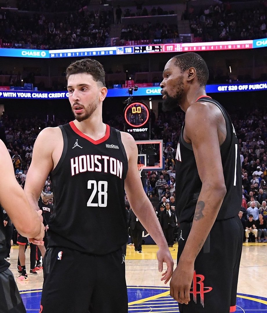 TheDunkCentral's tweet photo. The Celtics, Pistons, and Rockets discussed a three-team trade that would’ve sent Alperen Sengun to Boston, Kevin Durant to Detroit, and Jaylen Brown to Houston, per @BrettSiegelNBA 

“There were talks about a Kevin Durant trade involving Jaylen Brown and Alperen Sengun… Kevin Durant would’ve gone to the Pistons… The Celtics were gonna get Alperen Sengun and then Jaylen Brown would’ve gone to the Rockets… Ultimately Houston did not want that type of package.”

(Via @ClutchPoints )