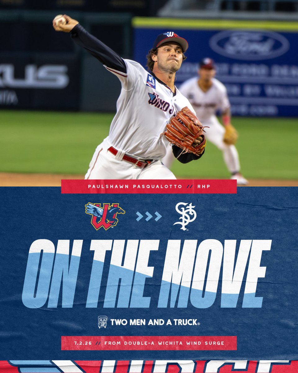 StPaulSaints's tweet photo. From High-A @CRKernels to Double-A @WindSurgeICT and now the #TwoMenAndATruck Player on the Move as @paulshawn_24 joins us. He is 4-1 with a 2.65 ERA & 5 saves across 22 relief outings between the two stops. In 34.0 IP he has fanned 47 with a .246 OBA & 1.24 WHIP. Welcome Paulshawn