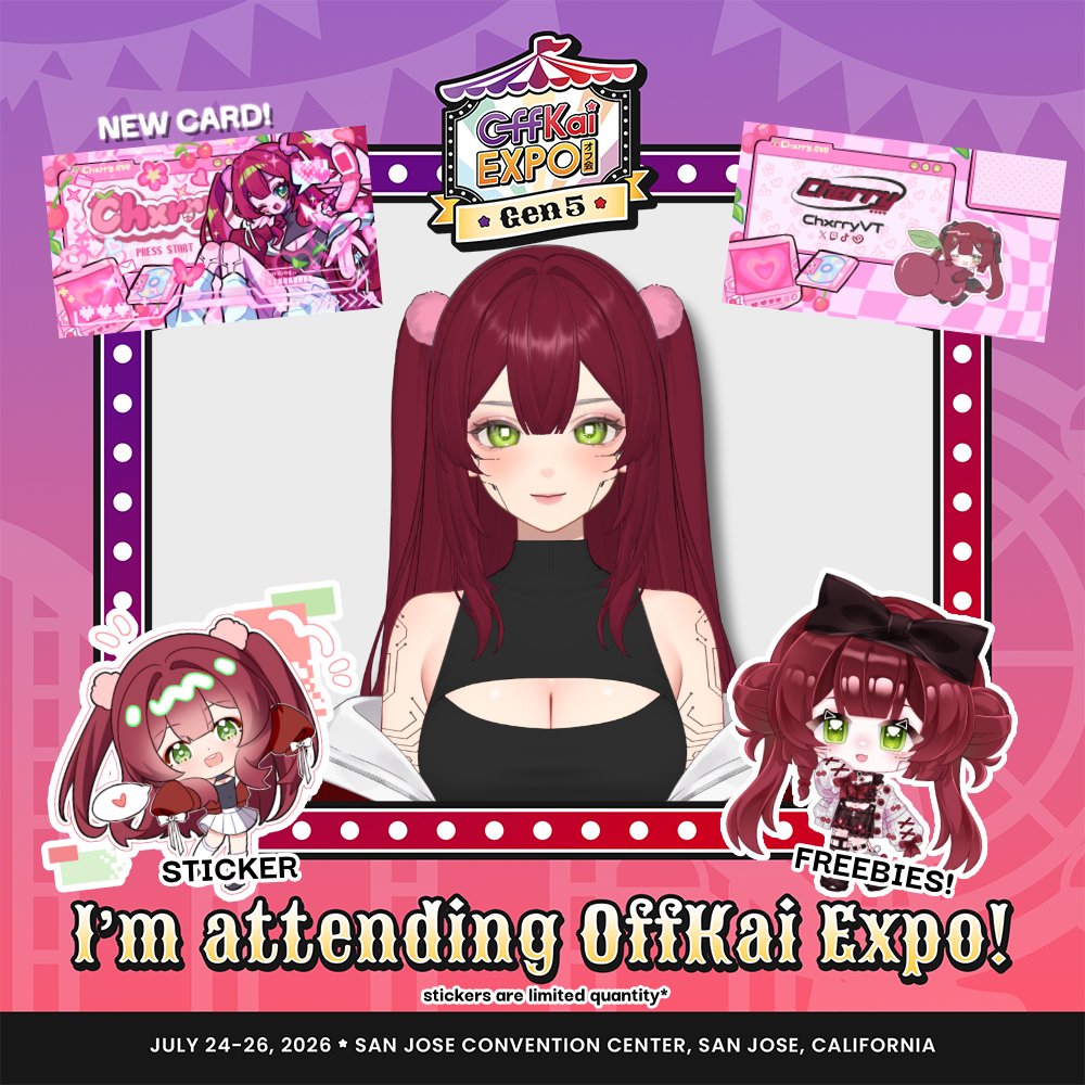 ChxrryVT's tweet photo. Another year, another Offkai!

Coming back with new cards and sticker freebies! Will I see you there? 🥺 https://t.co/MGByeu279C