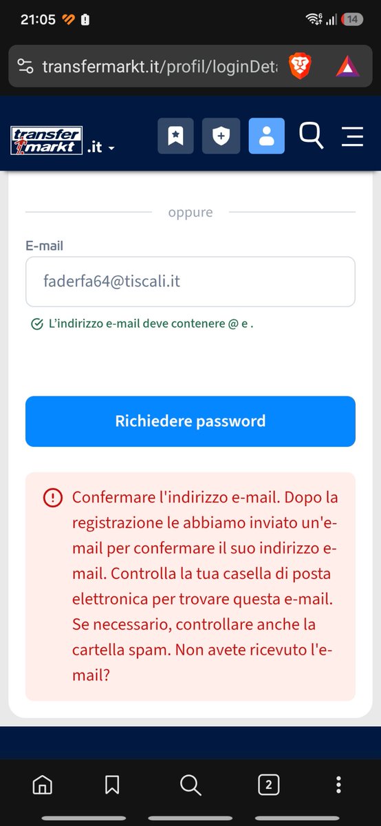 faderfa64's tweet photo. @TMit_news non ho ricevuto la mail di conferma https://t.co/ecIX1KOQKT