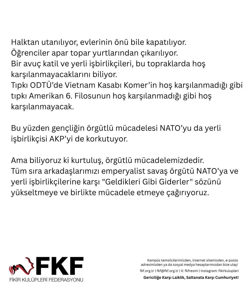 odtufkf's tweet photo. Tüm sıra arkadaşlarımızı emperyalist savaş örgütü NATO’ya ve yerli işbirlikçilerine karşı "Geldikleri Gibi Giderler" sözünü yükseltmeye ve birlikte mücadele etmeye çağırıyoruz. https://t.co/0Q3PMRPFGX