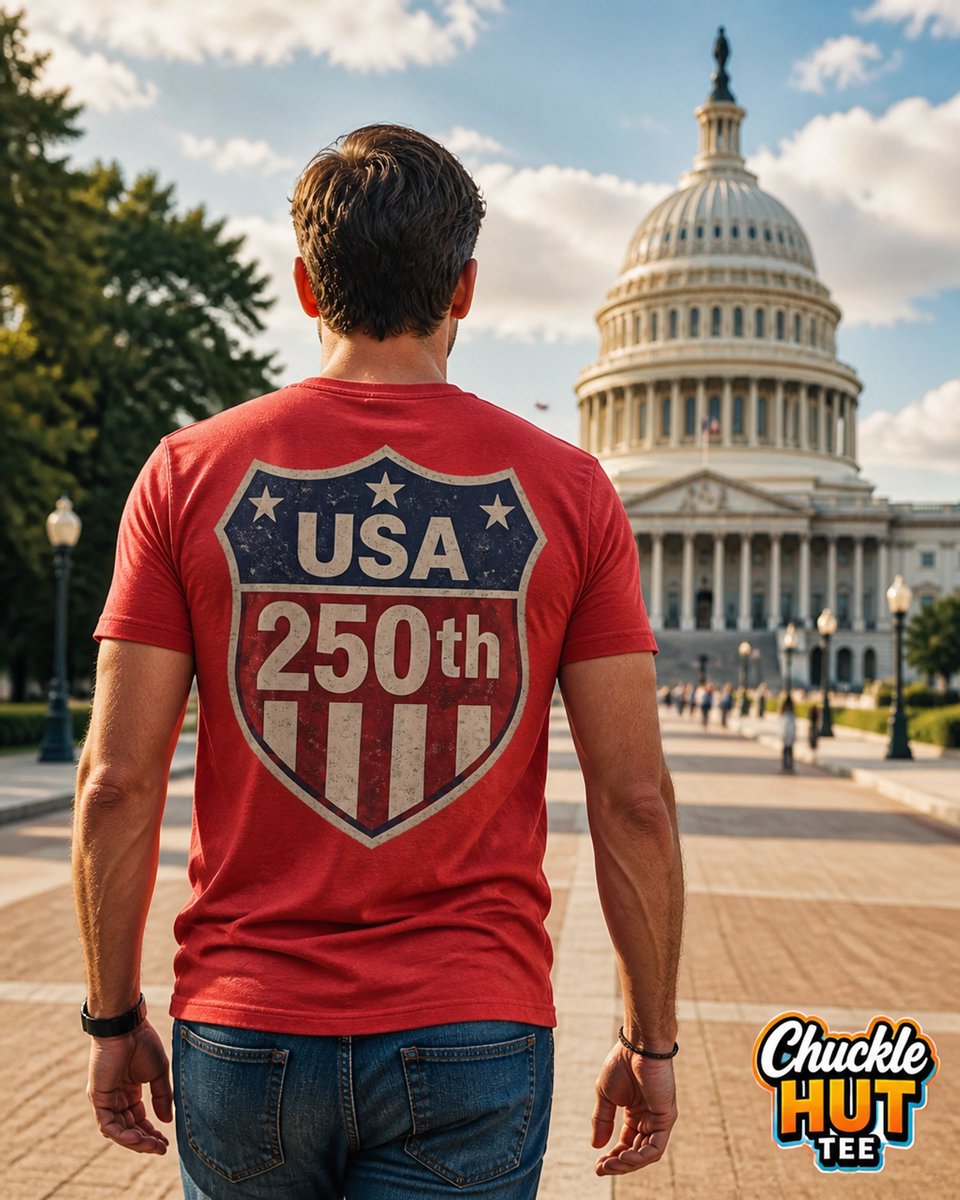 ChuckleTees's tweet photo. Celebrate 250 years of history! 🇺🇸

Bold &amp; Meaningful: The new USA 250 Red Shield is here. 

Premium Quality: Printed fresh for you. 

Request your flag if it's missing!

Use code USA1776 for 17.76% off!

#USA250 #ChuckleHutTees #AmericanPride #GenX https://t.co/69deptXPc1