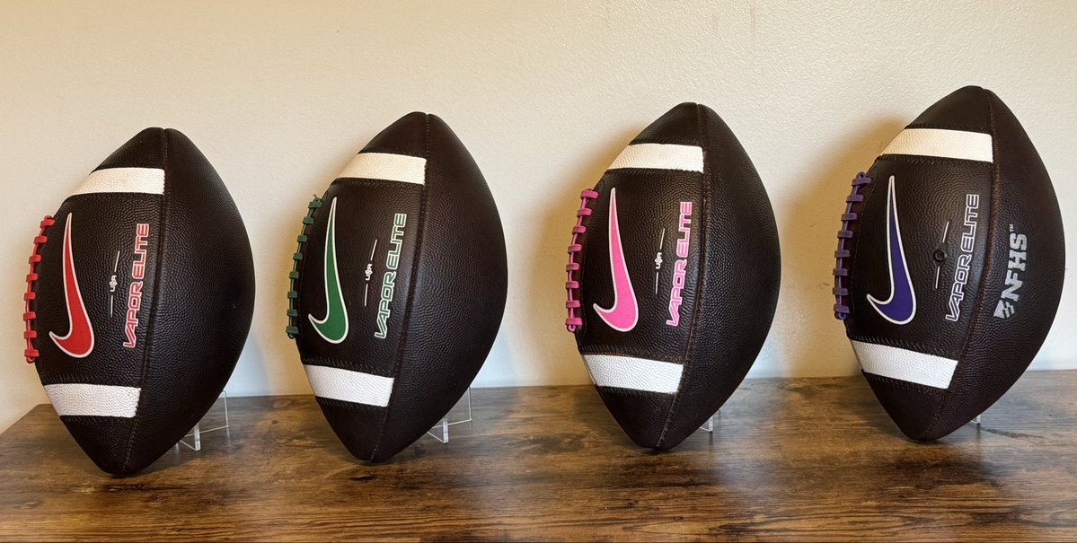 thetrenchesprep's tweet photo. Got some new color Nike’s in. Looking like #Skittles. All available on my website. Don’t see the color you want hit me up. #Nikefootball #FootballBusiness https://t.co/8eeuUvU6U4