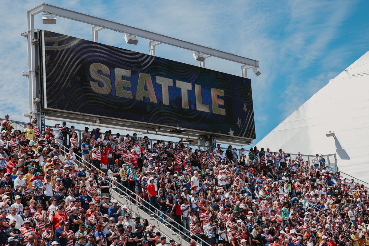 USMNT's tweet photo. JULY 6, 2026. 

SEATTLE, WE'RE COMING BACK FOR MORE. https://t.co/DSsjrnJK5e