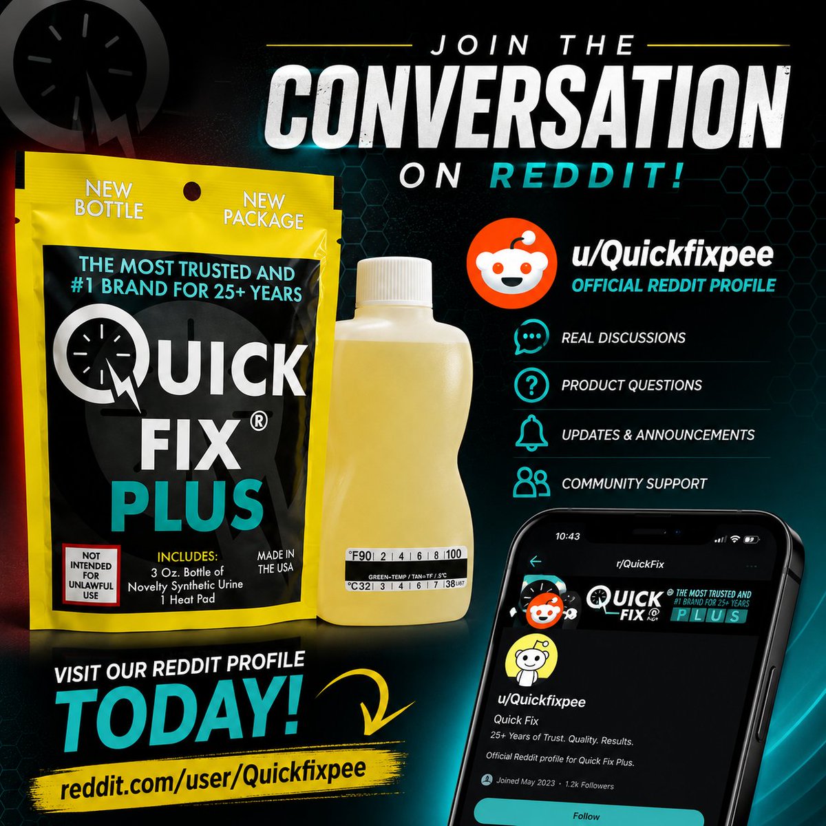 Quickfixpee's tweet photo. 🧪 Left your Quick Fix® in the car? Here's the good news. 🚗

If it wasn't exposed to direct sunlight or extreme heat for an extended period, it should generally be fine. For best results, store it at normal room temperature whenever possible and always verify your batch before use.

Have more questions? We've got answers! 👇

💬 Follow us on Reddit for FAQs, tips, and community discussions:
🔗 https://t.co/KJlH6uJwHk
#QuickFix #SyntheticUrine #SpectrumLabs #BatchValidation #LabResearch #FAQ #Reddit