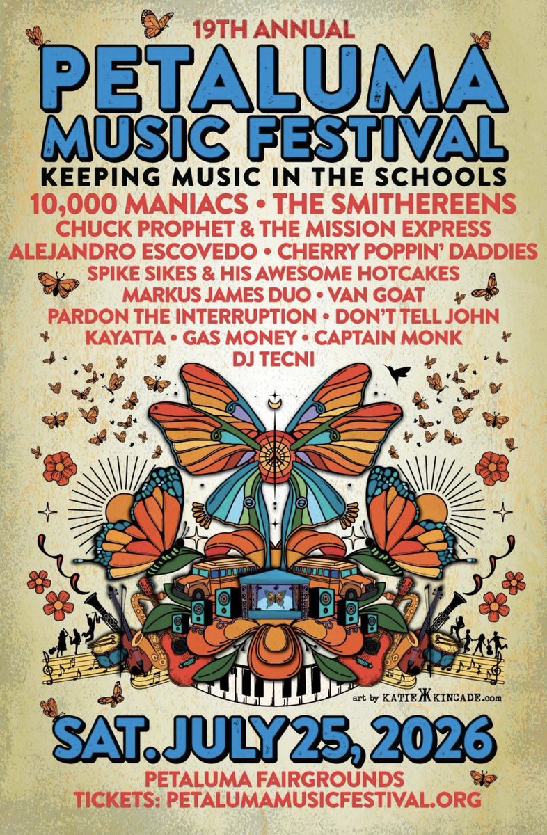 SmithereensHQ's tweet photo. 7/25 PETALUMA, CA! The @Smithereenshq with guest vocalist Wesley Stace (John Wesley Harding) are performing at the @PTownMusicFest on Saturday, July 25, 2026. 
Only an hour from San Francisco.
🎟️ https://t.co/ey4O8apLx5
📷 Morgan Narkiewicz 
#wesleystace #johnwesleyharding https://t.co/HqzcSx5IeN
