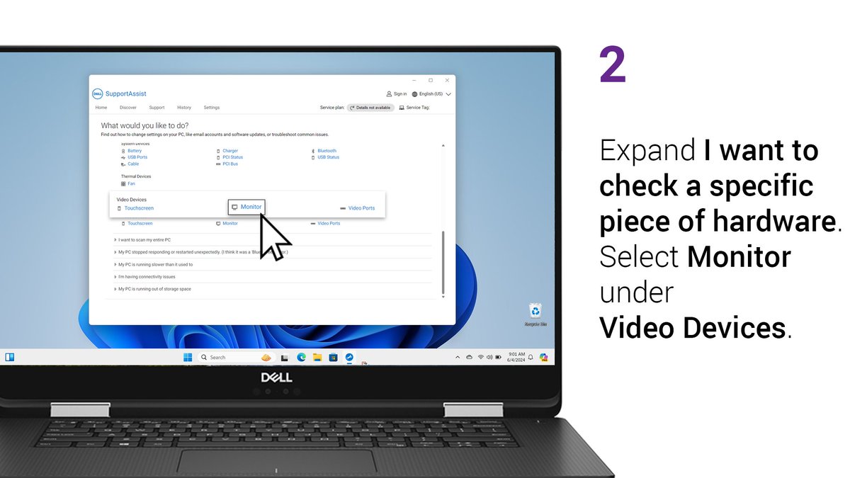 DellCares's tweet photo. 🖥️ Got video issues on your PC? 
🗜️Run a quick stress test with #SupportAssist. It might just fix the problem.
💬 Tried it before? Did it help? Let us know 👇#DellTips https://t.co/VpL32RGDVr