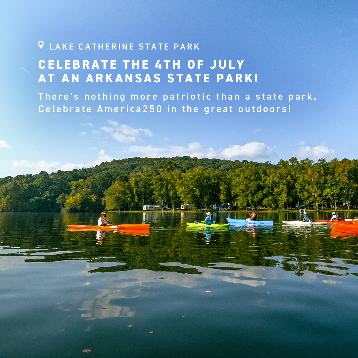 ArkStateParks's tweet photo. Family fun for the 4th is happening all across #ARStateParks! Tap the link to find a 4th of July or America250 celebration for your crew. #TheNaturalState https://t.co/5yaazopjZl https://t.co/KxhgNrUwlG