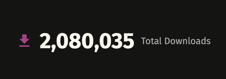bendiken's tweet photo. Today reached a milestone of 2M+ total downloads (and counting) for my/our Rust crates https://t.co/LajYLIFyTT