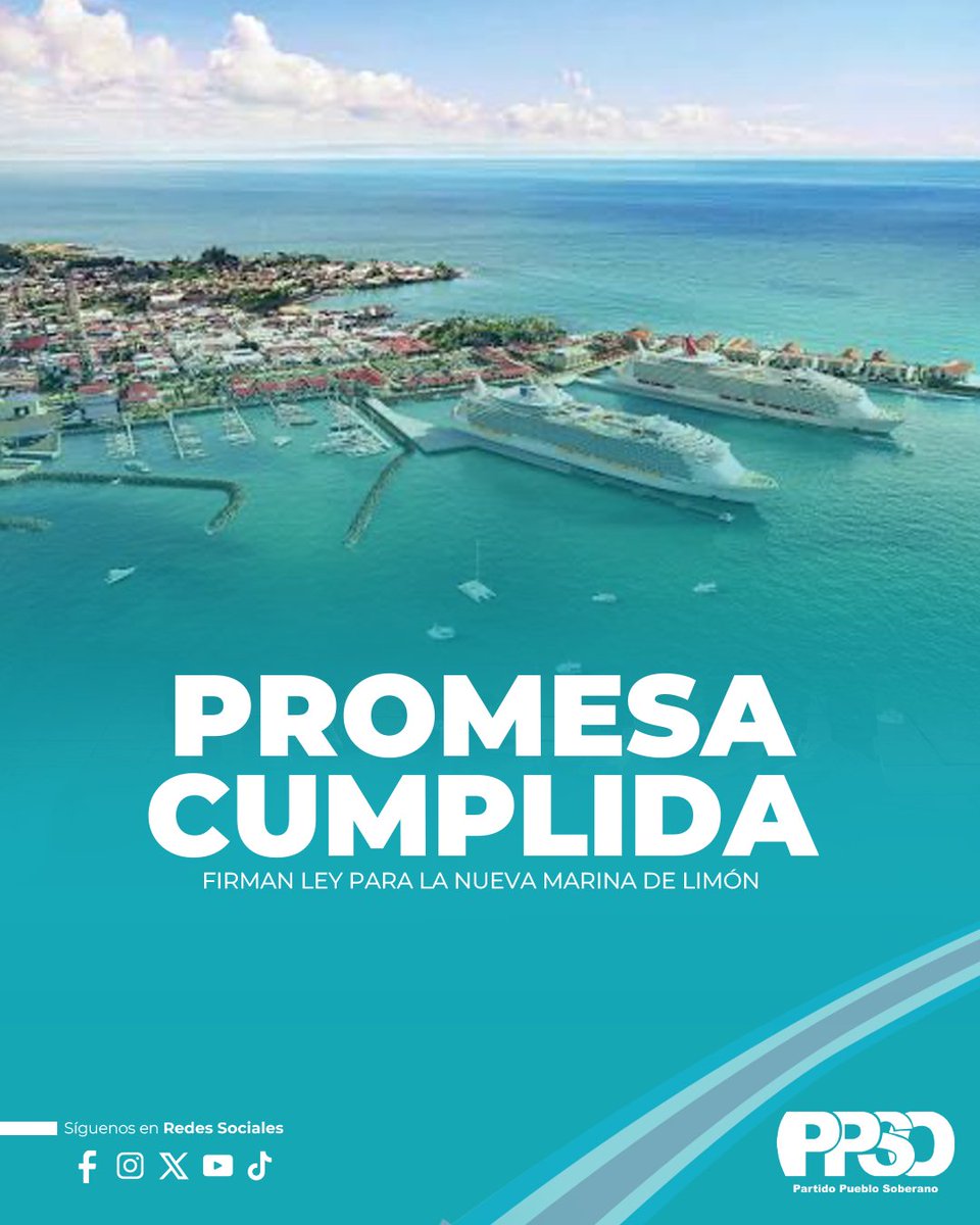 ppscostarica's tweet photo. El Gobierno de la continuidad empieza a dar frutos. “La palabra empeñada es palabra cumplida”. 

La presidente Laura Fernández firma la ley impulsada desde el gobierno de don Rodrigo Chaves para construir la Marina de Limón y hoy, gracias a la bancada mayoritaria del PPSO es una realidad. 

Lo mejor para Costa Rica se está haciendo posible. No vamos a aflojar.