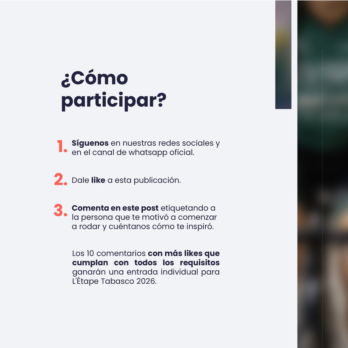 FinsusApp's tweet photo. Todos tenemos una historia que nos llevó a rodar, y hoy queremos conocer la tuya...

Cuéntanos quién te inspiró a comenzar a rodar y por qué esa persona marcó el inicio de este camino.

Las historias que más conecten con la comunidad tendrán la oportunidad de vivir L’Étape Tabasco 2026.

Desliza para conocer la dinámica completa y participa antes del 30 de julio.
Consulta términos y condiciones en https://t.co/jzA8lDxCPO 

#Finsus #FinanzasTransparentes