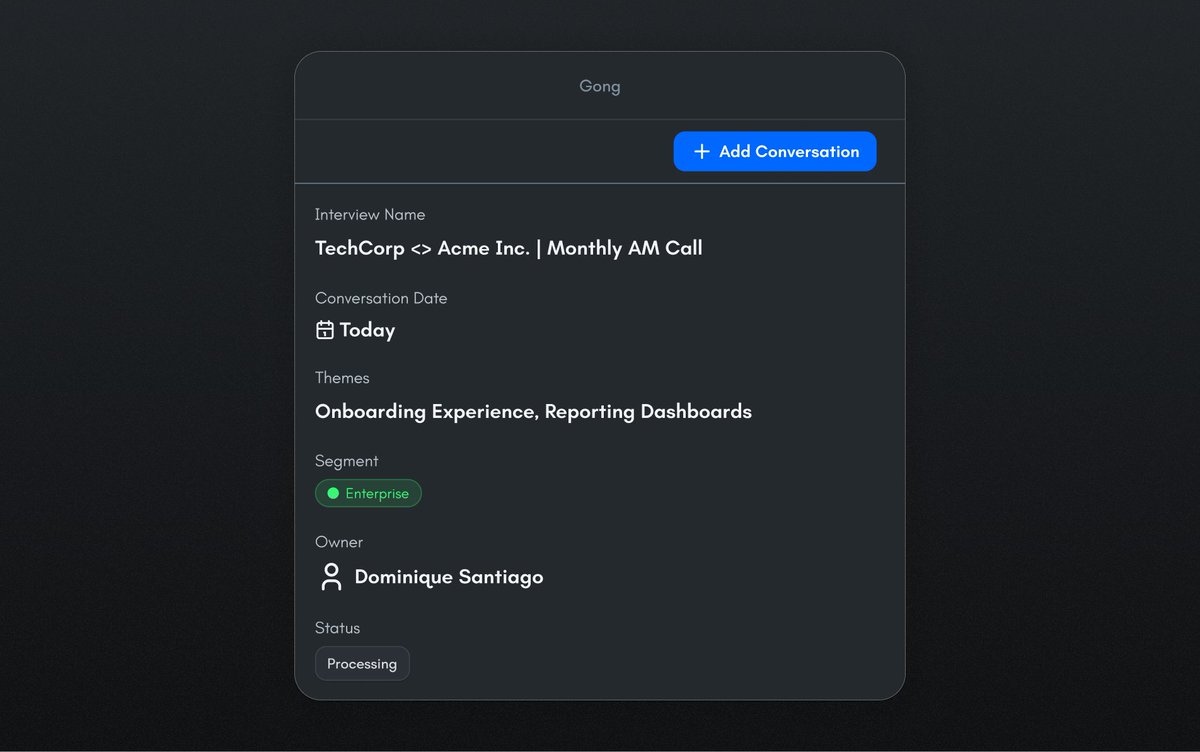 deck_io's tweet photo. Sales calls are full of product signal. They are also one of the easiest places for product teams to lose the thread.

If teams don’t have access to them, they need to rely on sales teams’ views on what the customer wants.

Deck now connects to Gong so those conversations can become product evidence.

More in 🧵