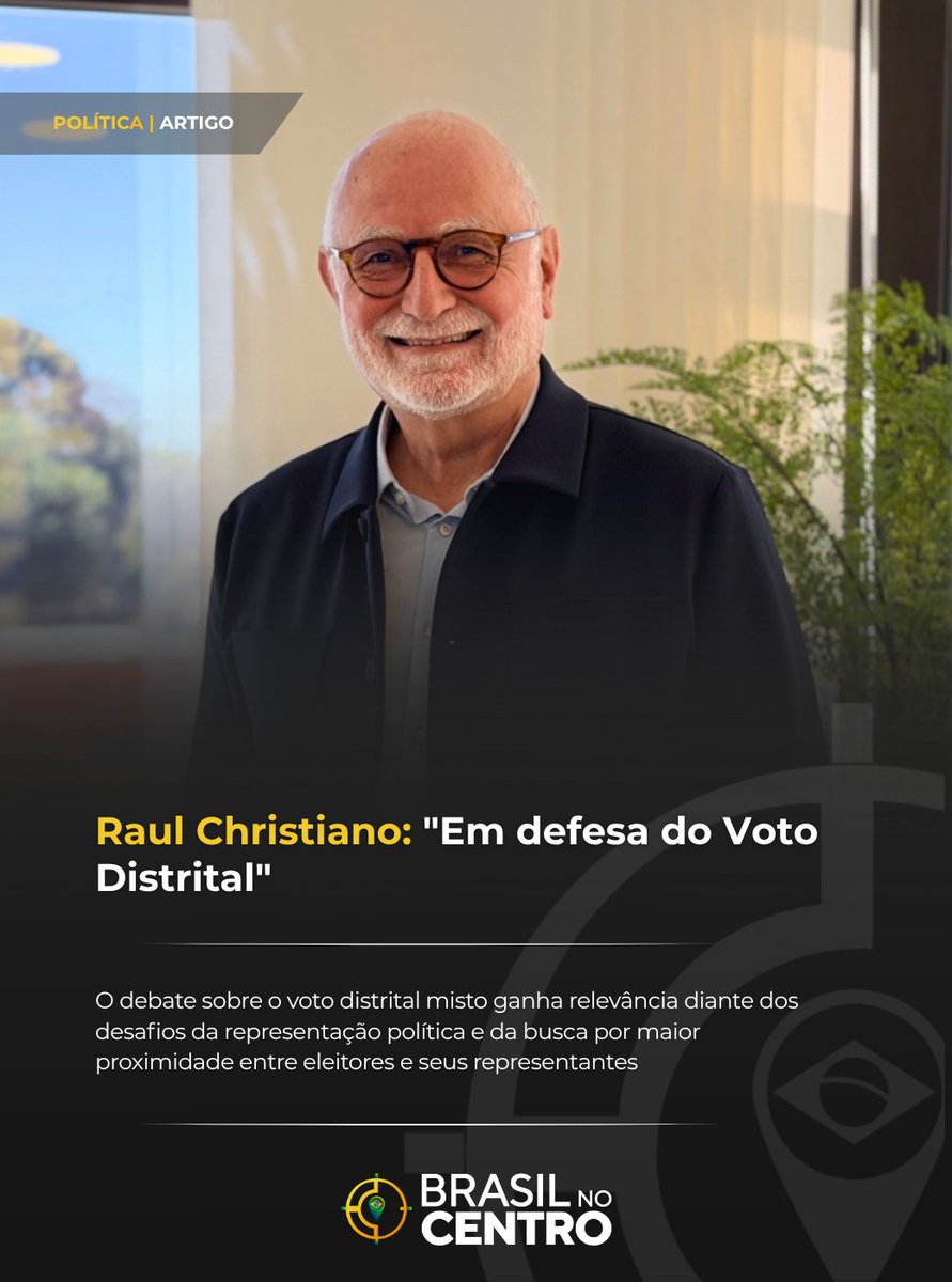 BRnoCentro's tweet photo. Neste artigo, Raul Christiano apresenta sua visão sobre as vantagens desse sistema eleitoral, argumentando que uma representação mais conectada às comunidades pode contribuir para o fortalecimento da democracia e para uma atuação parlamentar mais próxima das demandas locais. O autor também aborda os desafios enfrentados por regiões que, segundo sua avaliação, acabam sub-representadas no atual modelo eleitoral e defende que o tema ocupe espaço no debate político nacional.

A discussão sobre reforma política envolve diferentes propostas e perspectivas, mas tem um objetivo comum: aperfeiçoar a qualidade da representação democrática e fortalecer a relação entre cidadãos e instituições.

Leia o artigo completo no Brasil no Centro.

https://t.co/eg5ssRZBaA