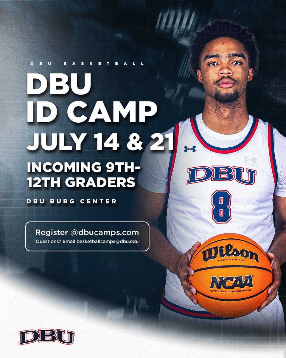 CoachGlenney's tweet photo. 🚨If you haven't made it to a DBU Basketball ID Camp yet this summer... you're missing out!

🏀Train with the Back-to-Back Lone Star Conference Champions!

Choose your date. Choose your sessions. Get better. 📈

Register now: https://t.co/P7hZvAK592 https://t.co/w80PXBxtLX