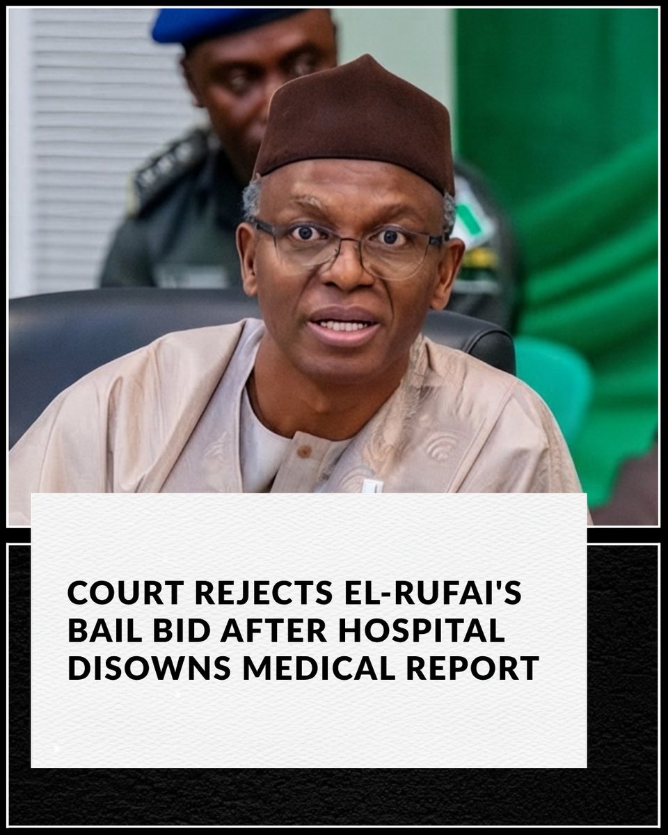 el__smartt's tweet photo. The High Court of Kaduna State has again dismissed an application for bail filed by the former Governor, Nasir El-Rufai, in the ongoing criminal proceedings instituted against him by the Independent Corrupt Practices and Other Related Offences Commission, ICPC. https://t.co/TiQ9w7ycYw