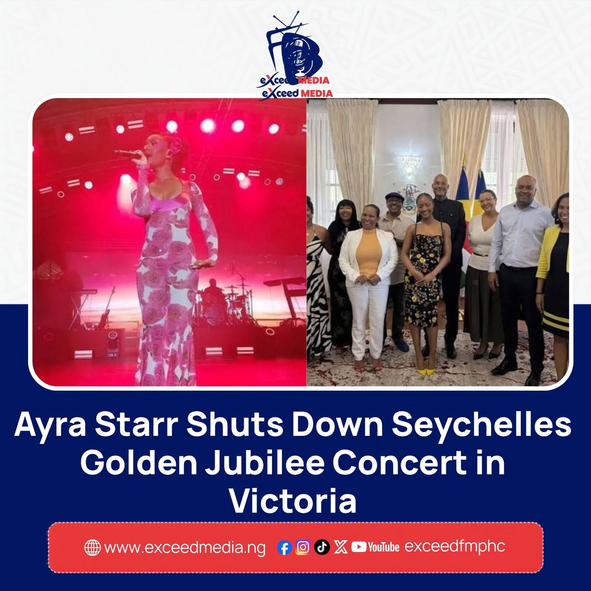 exceedfmphc's tweet photo. 🎤 EXCEED ENTERTAINMENT BUZZ

Ayra Starr takes Afrobeats to Seychelles. 🌍🔥

Ken Osunwa is the new RIFF Director. 🎬

More: https://t.co/5QuCJty34G https://t.co/MqZtMGxPUW