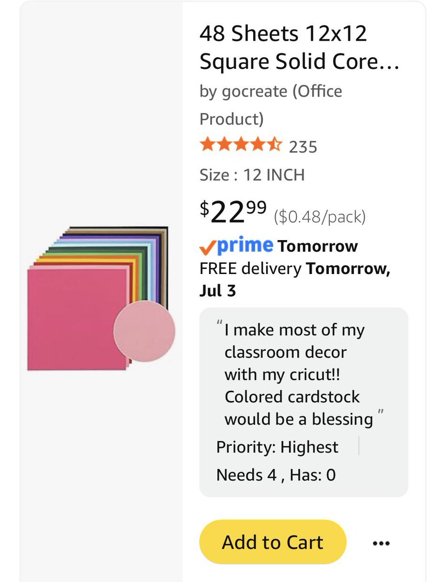 chesser_johanna's tweet photo. Call me “The Cardstock Queen”
I use a lot of cardstock &amp; Cricut  to create my bulletin boards.

Cardstock is on my Amazon wish list.
3 year posting , no items cleared. Maybe this is the year one item is cleared?

#clearthelists 
#Teachersof𝕏 
#texas 

https://t.co/CXH8ceAx04 https://t.co/WDmTiEfanC
