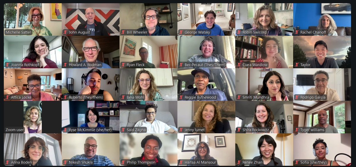 SundanceSatter's tweet photo. We just completed our June Screenwriters Lab, beautifully celebrated by our Fellows, Advisors &amp; incredible staff team. Huge gratitude to everyone, noting the incredible Howard Rodman as Artistic Director of the Screenwriters Lab, and the generosity of a great group of Advisors! https://t.co/K3YmXDV07R