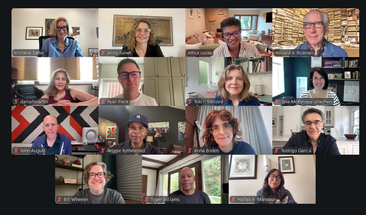SundanceSatter's tweet photo. We just completed our June Screenwriters Lab, beautifully celebrated by our Fellows, Advisors &amp; incredible staff team. Huge gratitude to everyone, noting the incredible Howard Rodman as Artistic Director of the Screenwriters Lab, and the generosity of a great group of Advisors! https://t.co/K3YmXDV07R