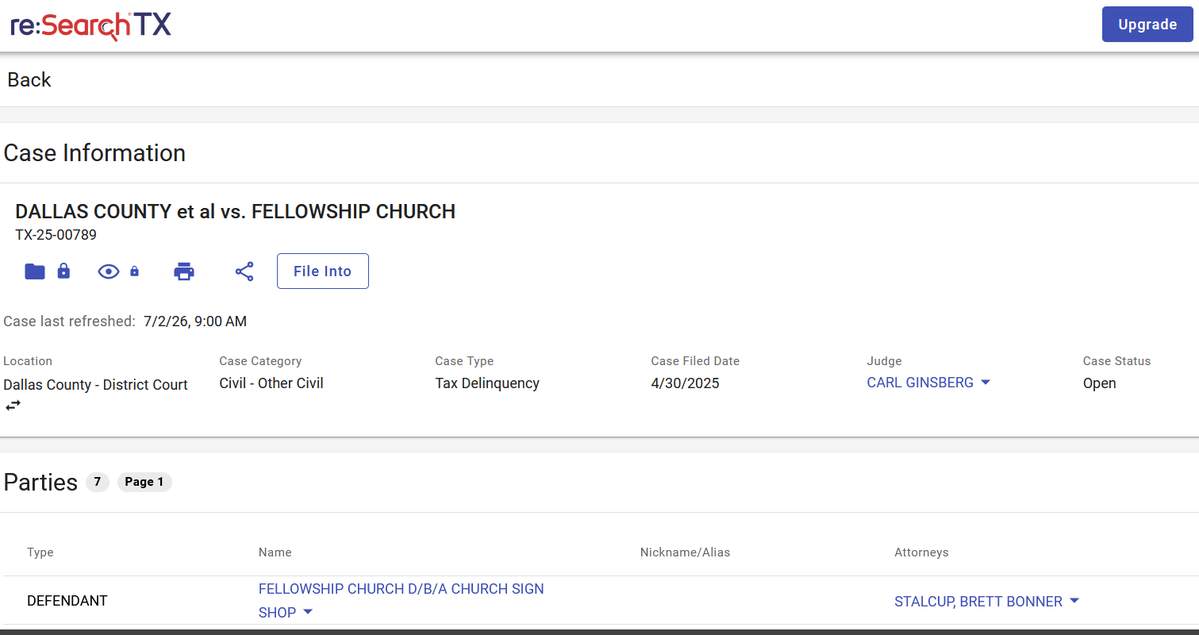 barrybowen's tweet photo. On July 9th, Ed Young's Fellowship Church appears in Dallas County Court. Proposed judgment requires Fellowship Church to pay $4,936.26 in property taxes for property owned through integrated auxiliary Church Sign Shop. https://t.co/EPXHZmDQZZ