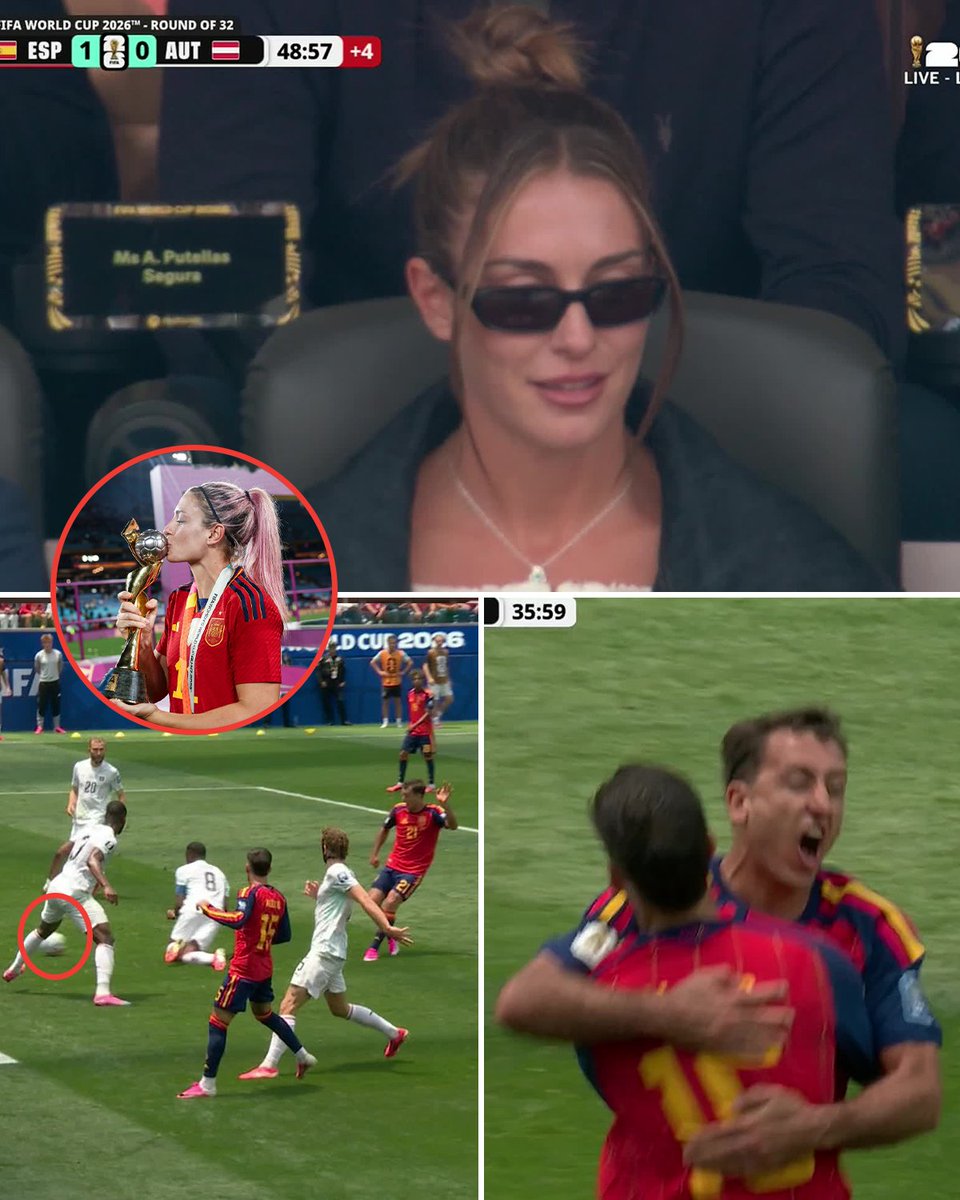 espnW's tweet photo. Alexia Putellas is taking in Spain-Austria in Los Angeles 👏🔥

Putellas won the 2023 Women's World Cup with Spain 💪 https://t.co/sFkOjaEGAJ