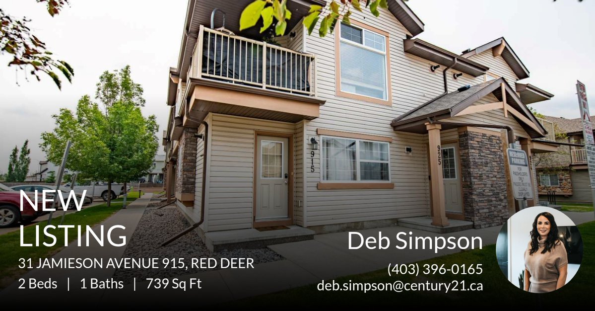 DebSimpson1975's tweet photo. 📍 New Listing 📍 Take a look at this fantastic new property that just hit the market located at 31 Jamieson Avenue 915 in Red Deer. Reach out here or at (403) 396-0165 for more information!

Listed by Ujjwal Kaushik

Deb Simpson 
... https://t.co/Fbzyhw37rW https://t.co/6cOgeYgTyM